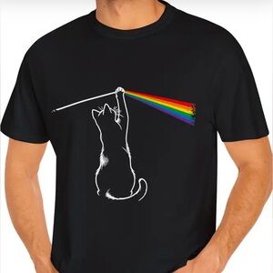 Cat Rainbow Bridge Tee Shirt Sz 2XL NEW T-Shirt Top Unisex Cats Pets Kitty Love